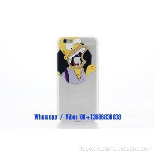 Transparent clear high end cell phone cases , iphone Simpso
